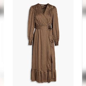 EUC Sandro Brown Patterned Wrap Dress
